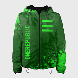 Куртка с капюшоном женская OneRepublic - green gradient вертикально, цвет: 3D-черный