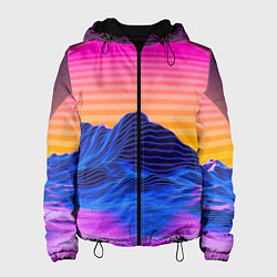 Куртка с капюшоном женская Неоновый закат, цвет: 3D-черный