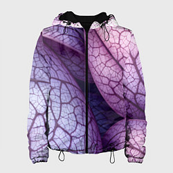 Куртка с капюшоном женская Прожилки экзотического растения, цвет: 3D-черный
