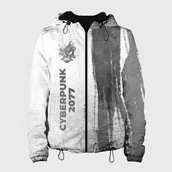 Куртка с капюшоном женская Cyberpunk 2077 - white gradient по-вертикали, цвет: 3D-черный