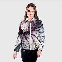 Куртка с капюшоном женская Раскрытый цветок, цвет: 3D-белый — фото 2