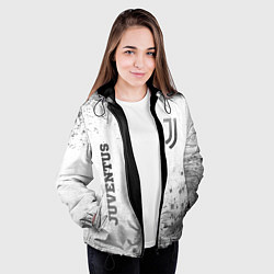 Куртка с капюшоном женская Juventus - white gradient вертикально, цвет: 3D-черный — фото 2