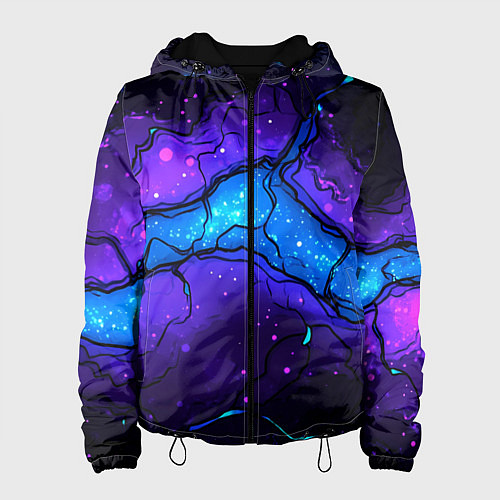 Женская куртка Синяя звездная полоса в плите текстура / 3D-Черный – фото 1