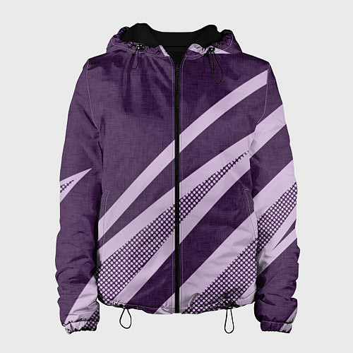 Женская куртка Фиолетовый абстрактный с полосой / 3D-Черный – фото 1