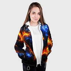 Куртка с капюшоном женская Лада и лед в разломе плит, цвет: 3D-белый — фото 2