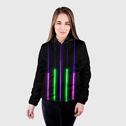 Куртка с капюшоном женская Color Purple green pink, цвет: 3D-черный — фото 2