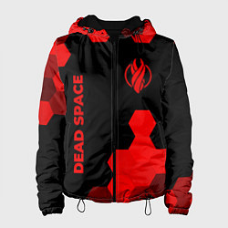 Куртка с капюшоном женская Dead Space - red gradient вертикально, цвет: 3D-черный