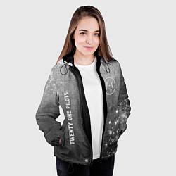 Куртка с капюшоном женская Twenty One Pilots - grey gradient вертикально, цвет: 3D-черный — фото 2