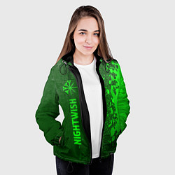 Куртка с капюшоном женская Nightwish - green gradient по-вертикали, цвет: 3D-черный — фото 2