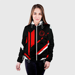 Куртка с капюшоном женская Nirvana текстура полосы, цвет: 3D-белый — фото 2