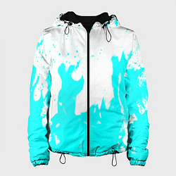 Куртка с капюшоном женская Голубой огонь текстура, цвет: 3D-черный