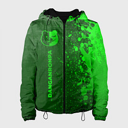 Куртка с капюшоном женская Danganronpa - green gradient по-вертикали, цвет: 3D-черный
