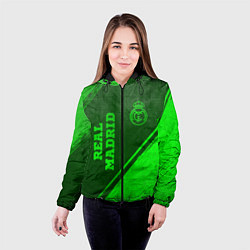 Куртка с капюшоном женская Real Madrid - green gradient вертикально, цвет: 3D-черный — фото 2