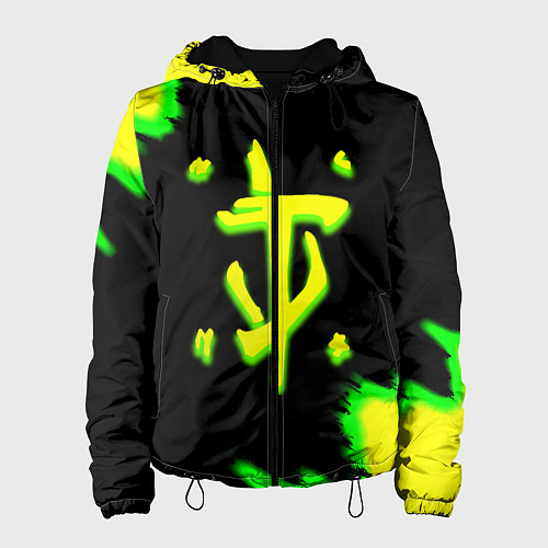 Женская куртка Doom огненное лого краски / 3D-Черный – фото 1