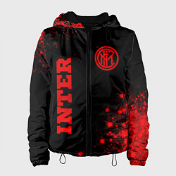 Куртка с капюшоном женская Inter - red gradient вертикально, цвет: 3D-черный