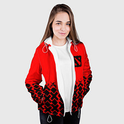 Куртка с капюшоном женская Dota игровой паттерн, цвет: 3D-белый — фото 2