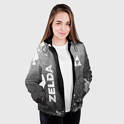 Куртка с капюшоном женская Zelda - grey gradient вертикально, цвет: 3D-черный — фото 2
