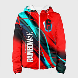 Куртка с капюшоном женская Rainbow six геометрия полосы, цвет: 3D-белый