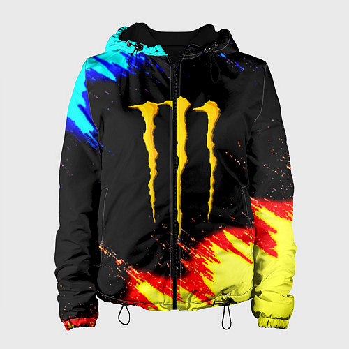 Женская куртка Monster energy огненные краски / 3D-Черный – фото 1