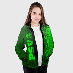 Куртка с капюшоном женская PSV - green gradient по-вертикали, цвет: 3D-черный — фото 2