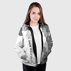 Куртка с капюшоном женская Elden Ring - white gradient по-вертикали, цвет: 3D-черный — фото 2