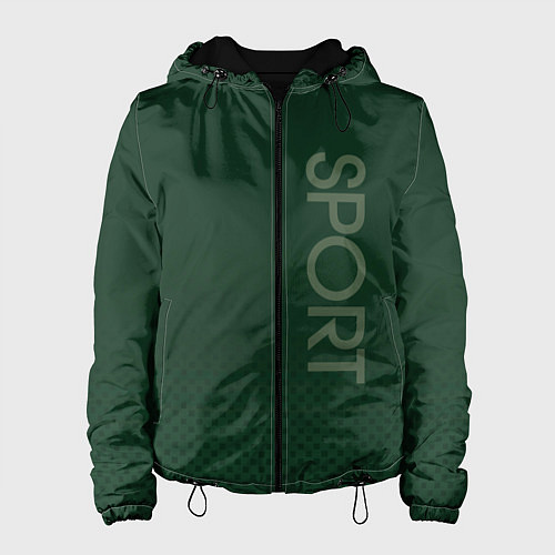 Женская куртка Sport тёмно-зелёный текстурный / 3D-Черный – фото 1