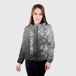 Куртка с капюшоном женская Scorpions - grey gradient по-вертикали, цвет: 3D-черный — фото 2