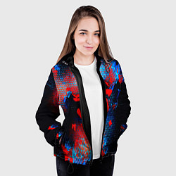 Куртка с капюшоном женская Doom космическая абстракция, цвет: 3D-черный — фото 2