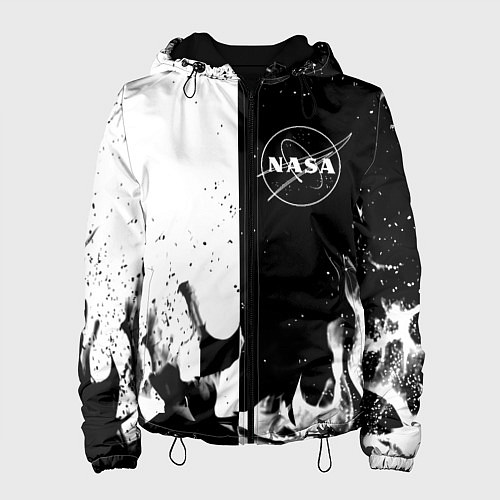 Женская куртка Nasa черно белый огонь / 3D-Черный – фото 1