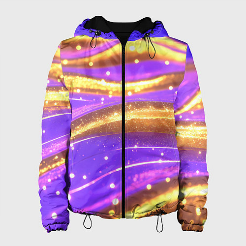 Женская куртка Блестящая волнистая текстура / 3D-Черный – фото 1