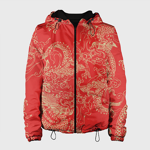 Женская куртка Золотые драконы на красном / 3D-Черный – фото 1