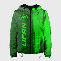 Куртка с капюшоном женская Lifan - green gradient по-вертикали, цвет: 3D-черный