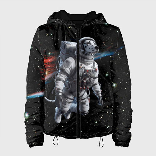 Женская куртка The dalmatian brave cosmonaut - ai art / 3D-Черный – фото 1