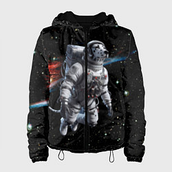 Куртка с капюшоном женская The dalmatian brave cosmonaut - ai art, цвет: 3D-черный