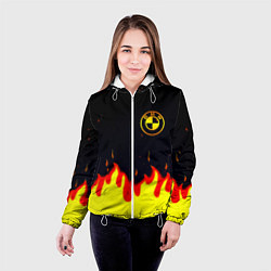 Куртка с капюшоном женская BMW огненный, цвет: 3D-белый — фото 2