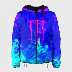 Куртка с капюшоном женская Monster energy дым неоновый, цвет: 3D-черный