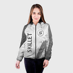 Куртка с капюшоном женская Skillet - white gradient вертикально, цвет: 3D-черный — фото 2