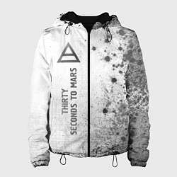 Куртка с капюшоном женская Thirty Seconds to Mars - white gradient по-вертика, цвет: 3D-черный