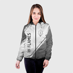 Куртка с капюшоном женская In Flames - white gradient вертикально, цвет: 3D-черный — фото 2