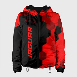 Куртка с капюшоном женская Jaguar - red gradient по-вертикали, цвет: 3D-черный