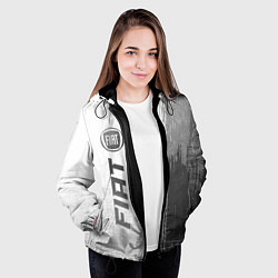 Куртка с капюшоном женская Fiat - white gradient по-вертикали, цвет: 3D-черный — фото 2