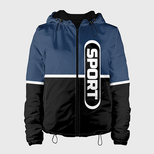 Женская куртка Sport сине-чёрный с полосой / 3D-Черный – фото 1