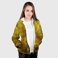 Куртка с капюшоном женская Золотая ржавая текстура, цвет: 3D-белый — фото 2