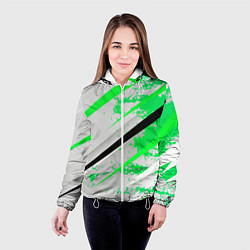 Куртка с капюшоном женская Color white light green, цвет: 3D-белый — фото 2