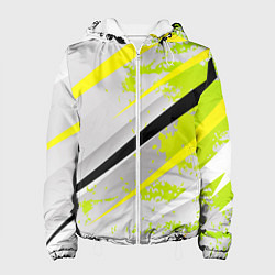 Куртка с капюшоном женская Color white light green, цвет: 3D-белый
