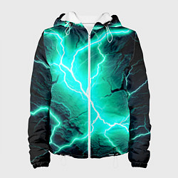 Куртка с капюшоном женская Color light blue black, цвет: 3D-белый