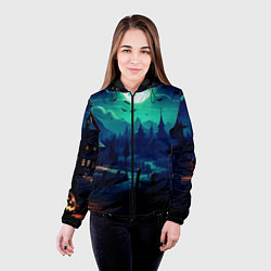 Куртка с капюшоном женская Day of the Dead - Хэллоуин, цвет: 3D-черный — фото 2