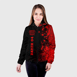 Куртка с капюшоном женская Bayer 04 - red gradient по-вертикали, цвет: 3D-черный — фото 2