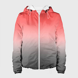 Куртка с капюшоном женская Бледный красно-серый градиент, цвет: 3D-белый