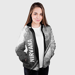 Куртка с капюшоном женская Nirvana - grey gradient вертикально, цвет: 3D-черный — фото 2